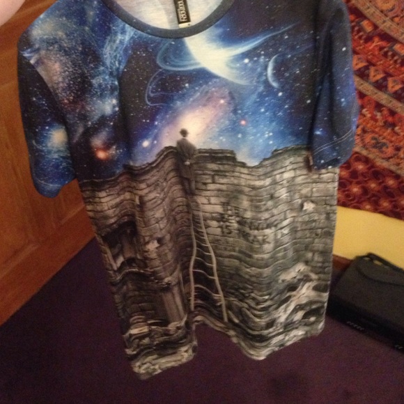 Galaxy and black and white t shirt