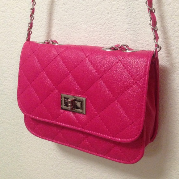 Handbags - Fuchsia Quilted Cross Body Purse