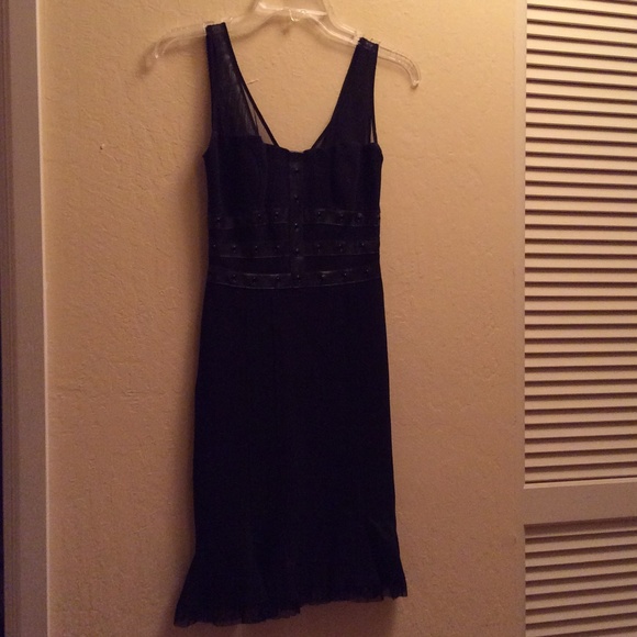 Bebe black evening dress with leader