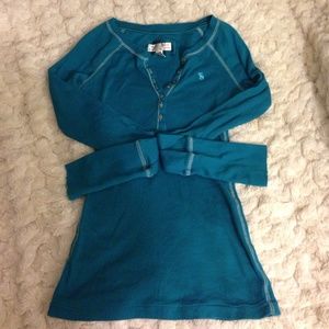 Teal Abercrombie and Fitch Henley