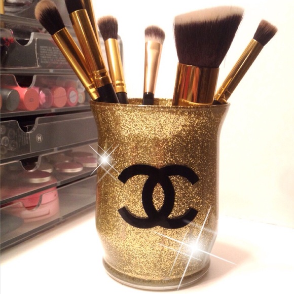 Gold Makeup Brush Holder