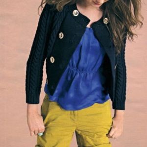 Jcrew preppy navy blue heavy knit cotton cardigan