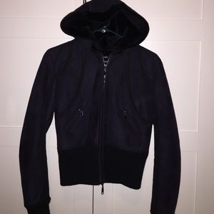 Bebe sport black faux suede zip up jacket