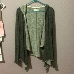 Grey cardigan with hood