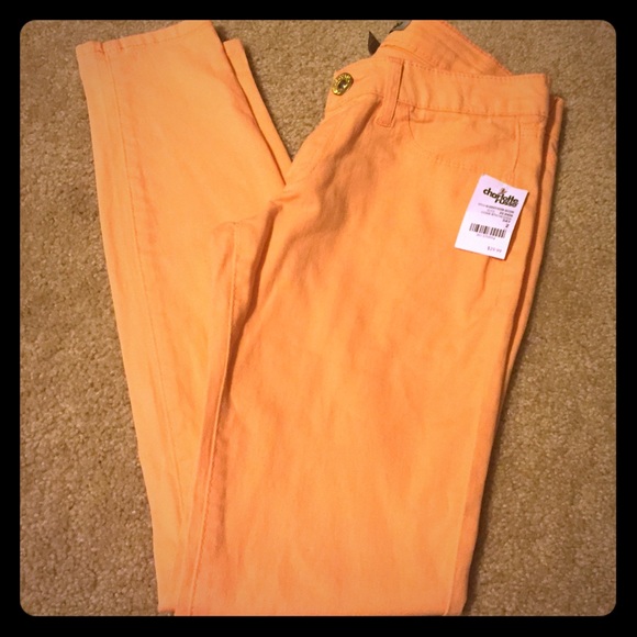 Coral skinny jeans nwt