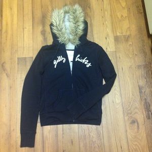 Gilly hicks fur trim hoodie