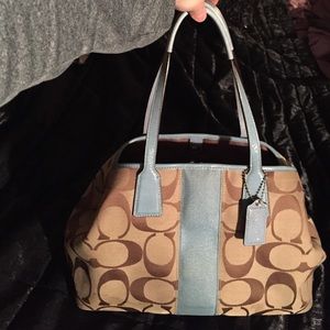 100% authentic coach purse baby blue and tan