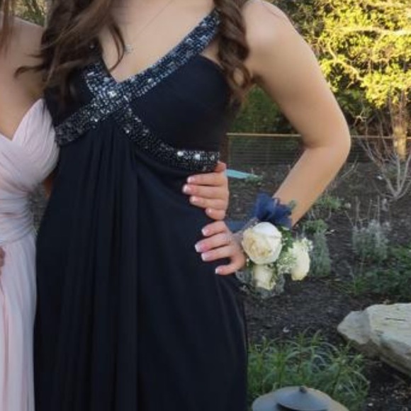Beautiful dark blue prom dress
