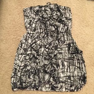 Black and white ruffle dress