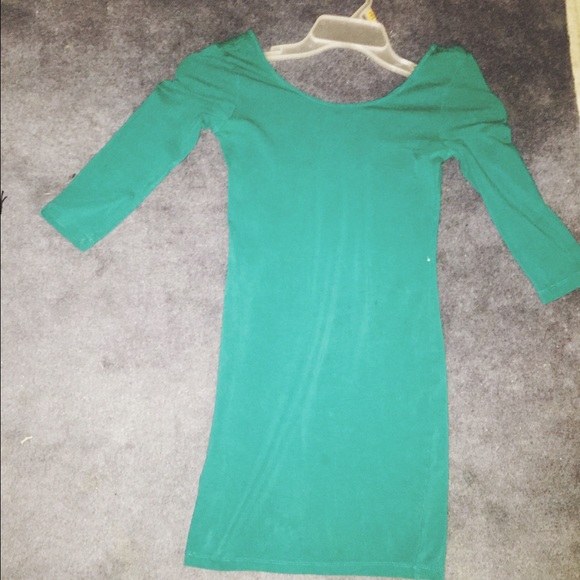 Fitted turquoise dress