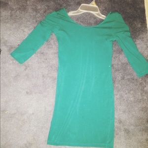 Fitted turquoise dress