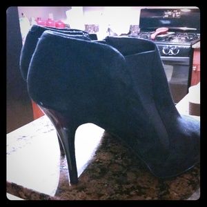 Suede Navy Bootie