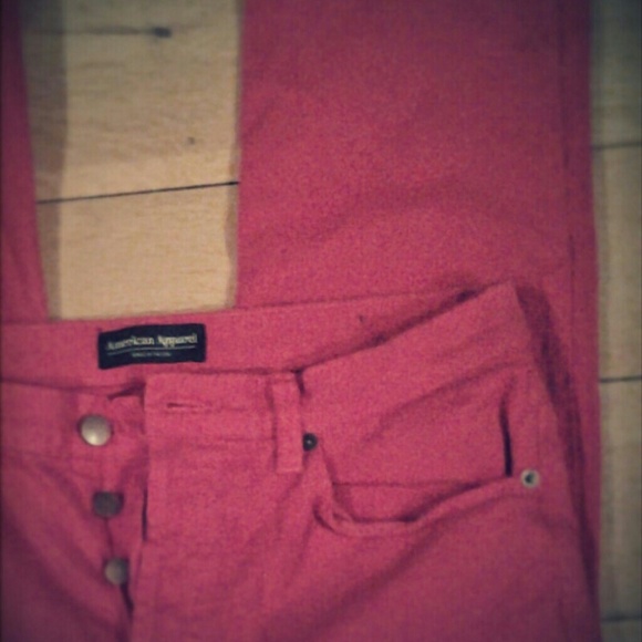 AMERICAN APPAREL SOFT RED SKINNY JEAN