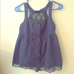 Bluish baby doll top