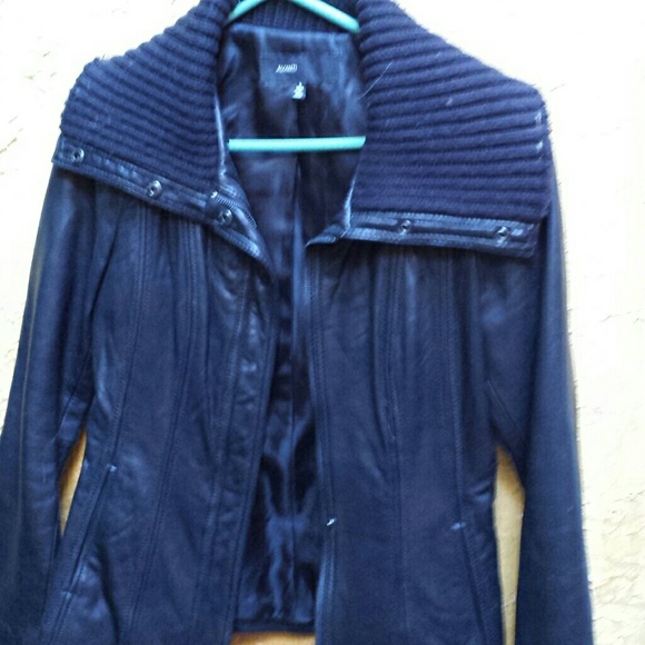 Black faux leather jacket