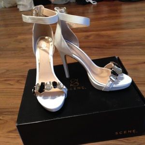 ✨BRAND NEW✨ Scene-Celinia-White Jeweled Heels