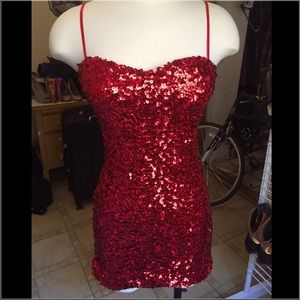 Sequined red dress. Small! $13 + FS on Ⓜ️ERCARI