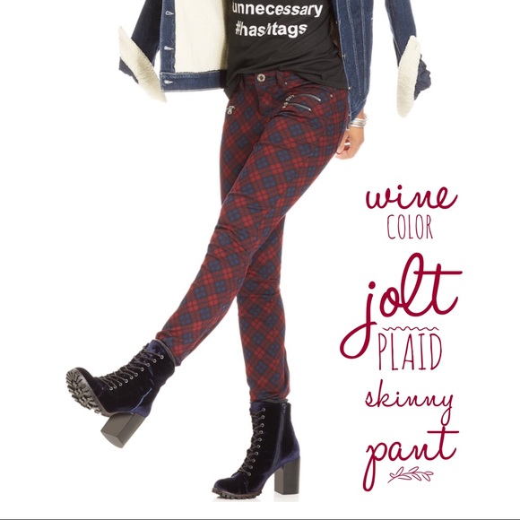 Plaid Skinny Pants - Junior's