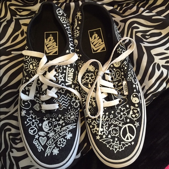 Black and white vans
