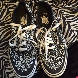 Black and white vans