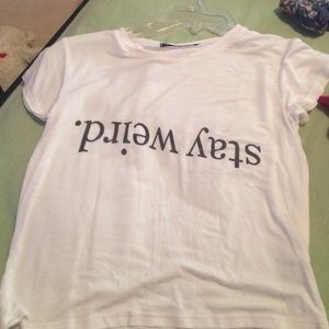 Brandy melville "stay weird" crop top