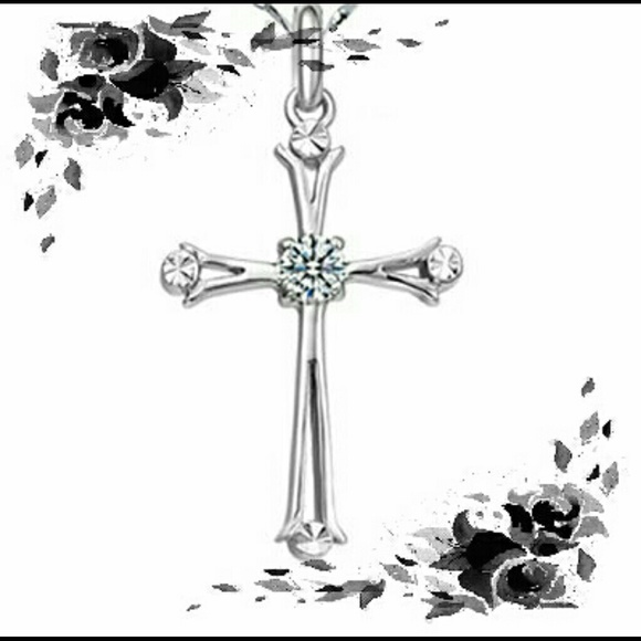 Sterling Silver Stamped Cross Pendant Necklace