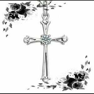 Sterling Silver Stamped Cross Pendant Necklace