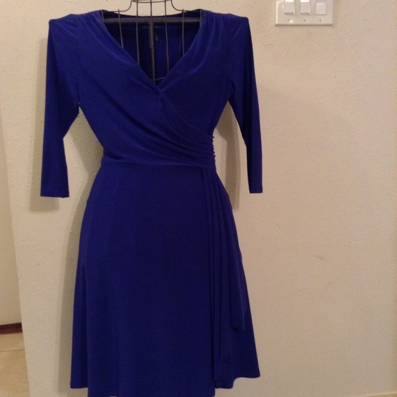 Royal Blue Wrap Top Dress