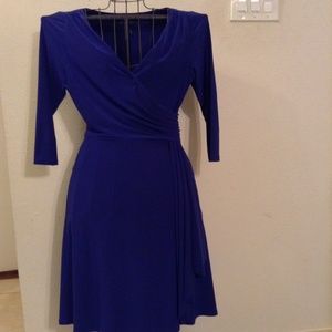 Royal Blue Wrap Top Dress