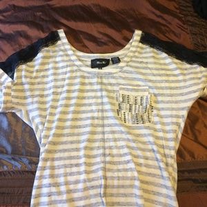 Miss Me Lace and Sequin shirt XS