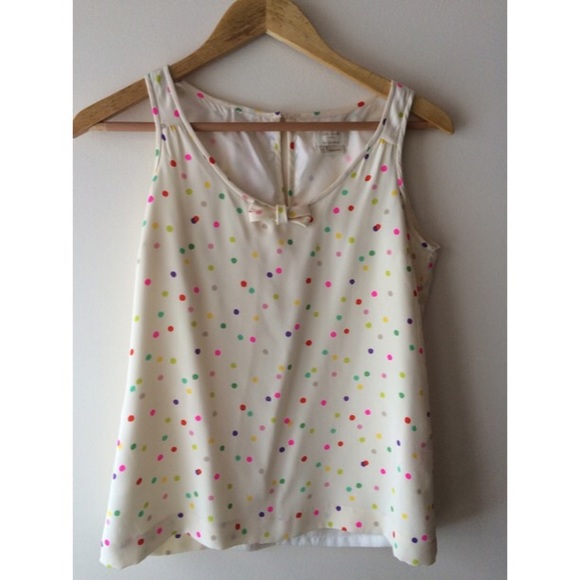 Kate Spade Ivory + Multi Dottie Top