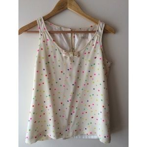 Kate Spade Ivory + Multi Dottie Top