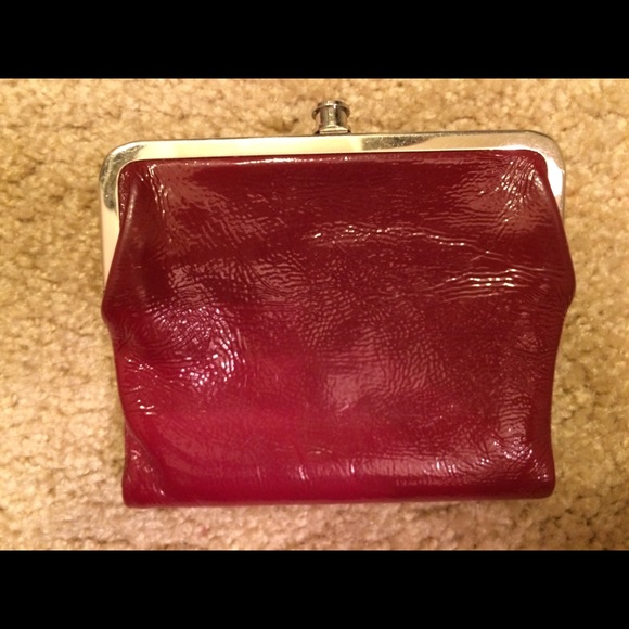 Red Leather Hobo Wallet