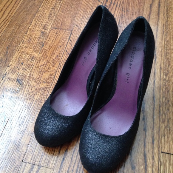 Black glitter Madden Girl heels