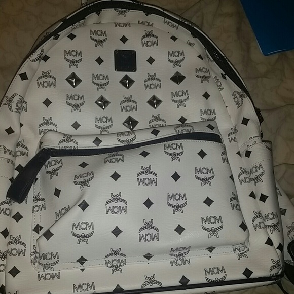 White MCM bookbag