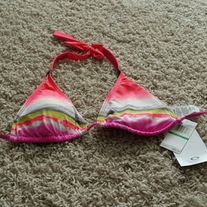 Nwt Oakley electric pink bikini top L
