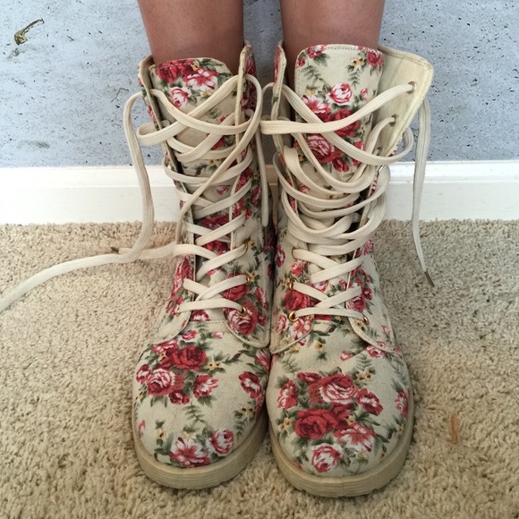 Rue 21 floral combat boots