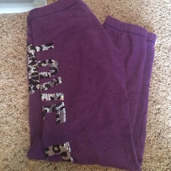 Purple leopard Victoria's Secret sweatpants XS