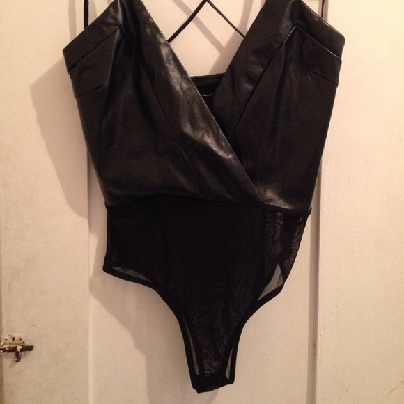 New black leather bodysuit