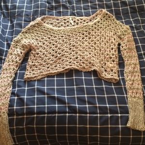 💐Free People woven crop sweater💐