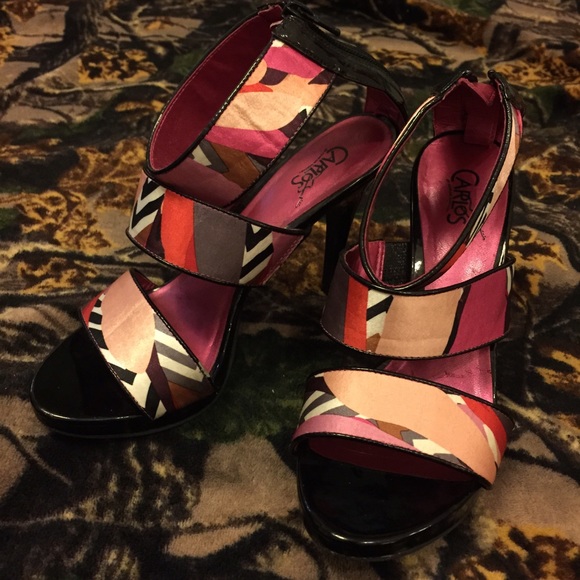 Patterned High Heeled Sandal