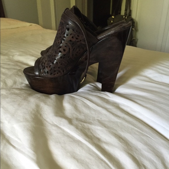 Navy boot wedge heels made in Italy - Picture 2 of 3