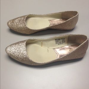 Gold glitter flats