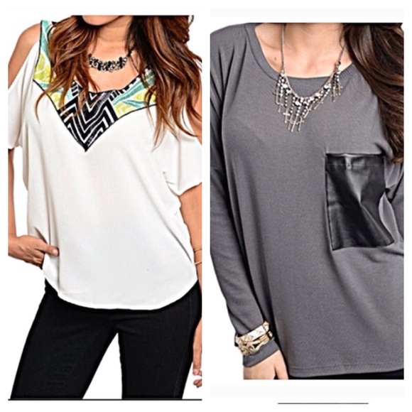 ➰Bundle: Gray & White Top➰
