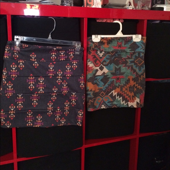 Two pacsun Aztec print skirts