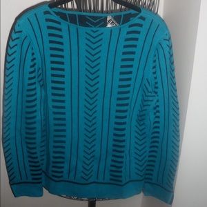 Turquoise & Black Sweater