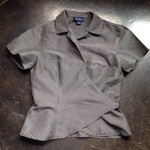 Black with white stripes wrap top