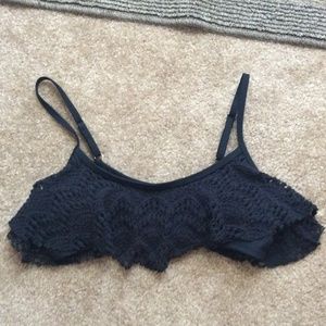 Black lace swimsuit top