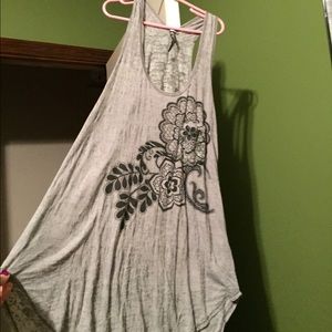 Grey graphic tank