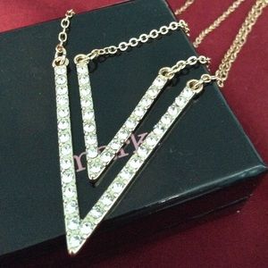 Gold v necklace